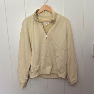 MATE the Label Beige Quarter-Zip Pullover